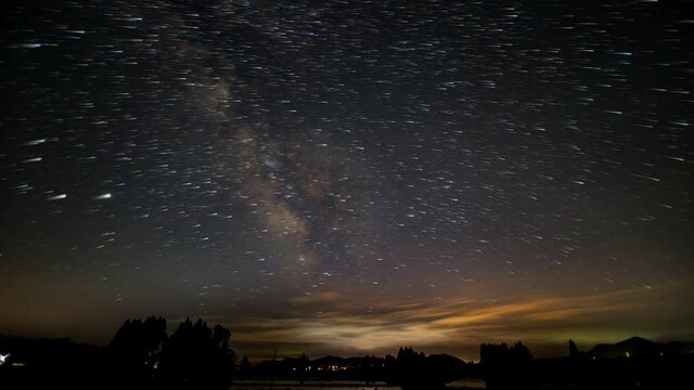 天の川　星空の動き　タイムラプス