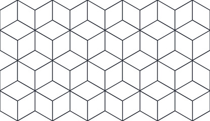 Naklejka premium Seamless geometric pattern. Cubic hexagon texture. Rhombus mesh background.