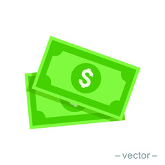 Vector Dollar sign, money dollar icon - currency dollar bill symbol. EPS 10.