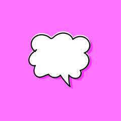 Different cartoon speech bubbles on pink background. Hand drawn shapes. Different doodle forms for your text, dialogs etc. EPS 10