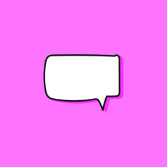 Different cartoon speech bubbles on pink background. Hand drawn shapes. Different doodle forms for your text, dialogs etc. EPS 10