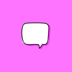 Different cartoon speech bubbles on pink background. Hand drawn shapes. Different doodle forms for your text, dialogs etc. EPS 10