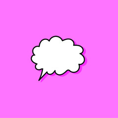 Different cartoon speech bubbles on pink background. Hand drawn shapes. Different doodle forms for your text, dialogs etc. EPS 10