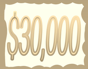 Golden color Numbers set in hand drawn calligraphy style and white background ,