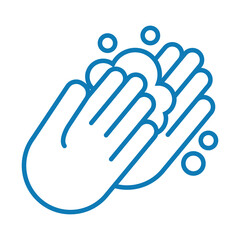 Fototapeta premium hands washing line style icon