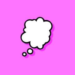 Different cartoon speech bubbles on pink background. Hand drawn shapes. Different doodle forms for your text, dialogs etc. EPS 10