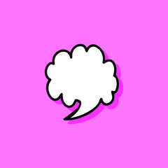 Different cartoon speech bubbles on pink background. Hand drawn shapes. Different doodle forms for your text, dialogs etc. EPS 10