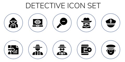 detective icon set