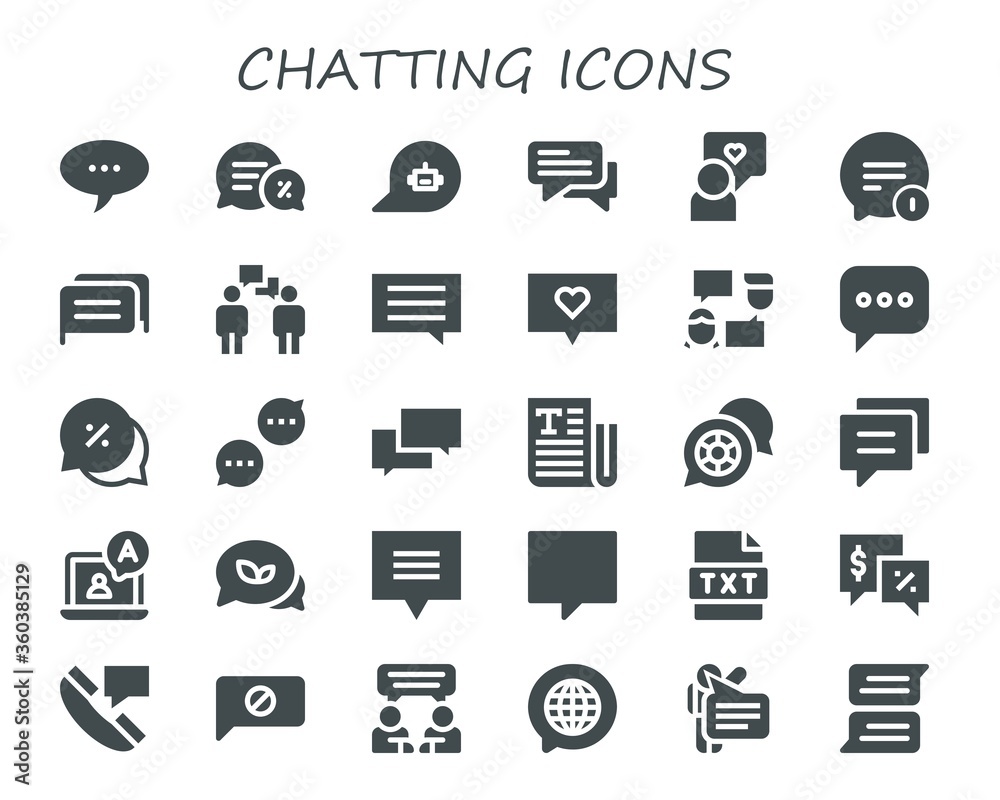 Fototapete modern simple set of chatting vector filled icons
