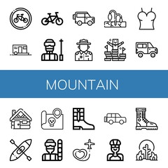 Set of mountain icons