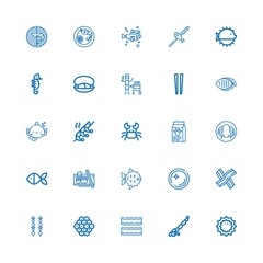 Editable 25 seafood icons for web and mobile
