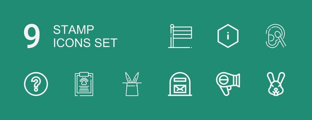 Editable 9 stamp icons for web and mobile