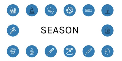 season simple icons set