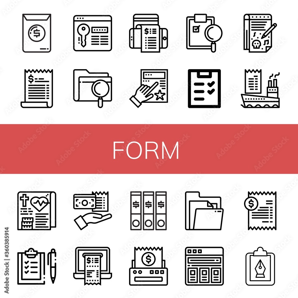 Wall mural set of form icons