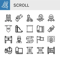 scroll simple icons set