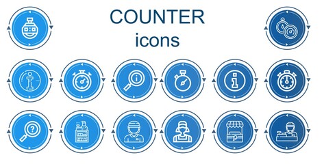 Editable 14 counter icons for web and mobile