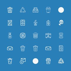 Editable 25 bin icons for web and mobile