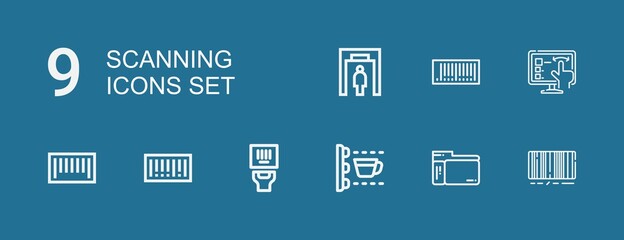 Editable 9 scanning icons for web and mobile