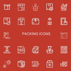 Editable 22 packing icons for web and mobile