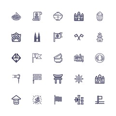Editable 25 asia icons for web and mobile