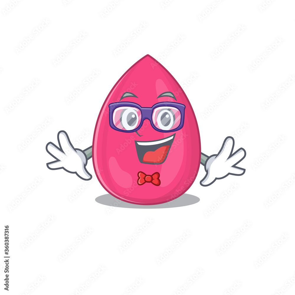 Sticker A caricature drawing of nerd makeup sponge wearing weird glasses