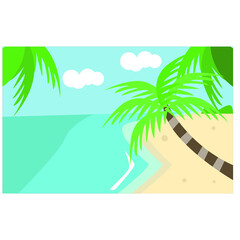 Fototapeta na wymiar summer illustration background. beach vector background.