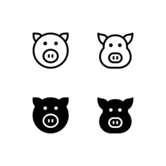 Pig Icon Logo Vector Symbol. Pork Icon