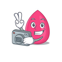 a proficient photographer makeup sponge cartoon design concept working with camera