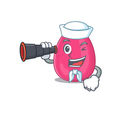 A cartoon image design of makeup sponge Sailor with binocular