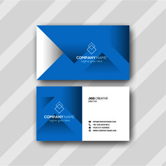 modern business card template blue triangle 
