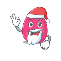 cartoon character of makeup sponge Santa with cute ok finger
