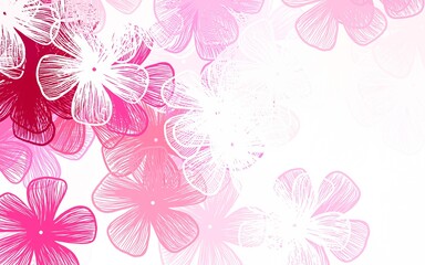 Fototapeta na wymiar Light Pink vector natural pattern with flowers