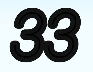  Black color Numbers set in hand drawn calligraphy style and white  background ,