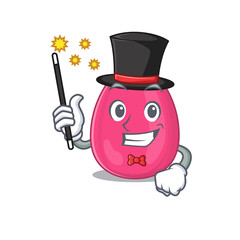 A smart Magician of makeup sponge caricature design style