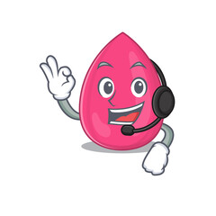 Makeup sponge caricature character concept wearing headphone