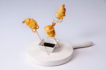 Prawn dish on a white background