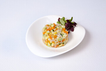 Tartar dish on a white background
