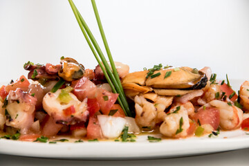 A plate of mushroom on a white background