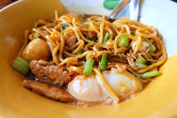 Local Phuket noodles served hot with breakfast.