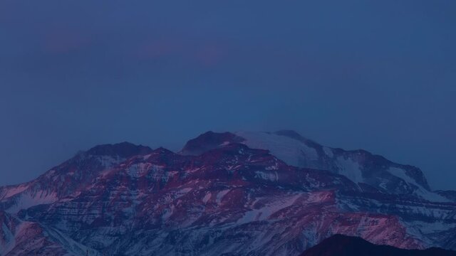  Andes mountains at dusk Timelapse Panning. Chile
