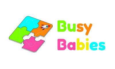 baby logo design jigsaw