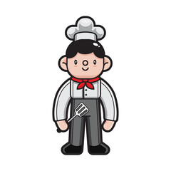 Illustration of chef vector The Concept of Isolated Technology. Flat Cartoon Style Suitable for Landing Web Pages, Banners, Flyers, Stickers, Cards