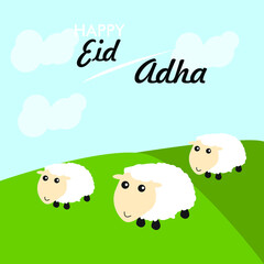 Obraz na płótnie Canvas Eid Al Adha Mubarak the celebration of Muslim festival background design template. vector illustration.