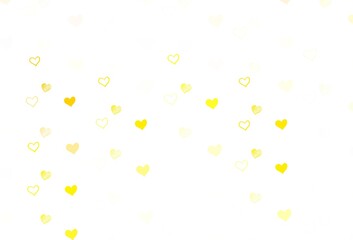 Light Green, Yellow vector background with hearts.