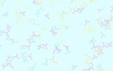 Light Multicolor vector background with forms of artificial intelligence.