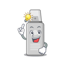 genius shaving foam Mascot character has an idea gesture