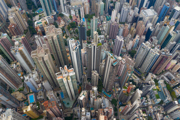 Fototapeta na wymiar Aerial view of Hong Kong city