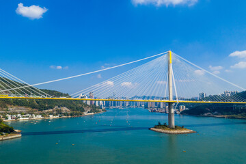 Top view of Ting Kau bridge