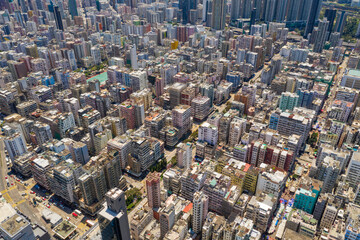 Top view of Hong Kong city