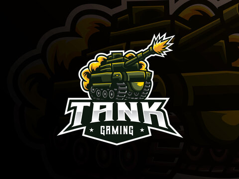 Tank mascot sport logo design